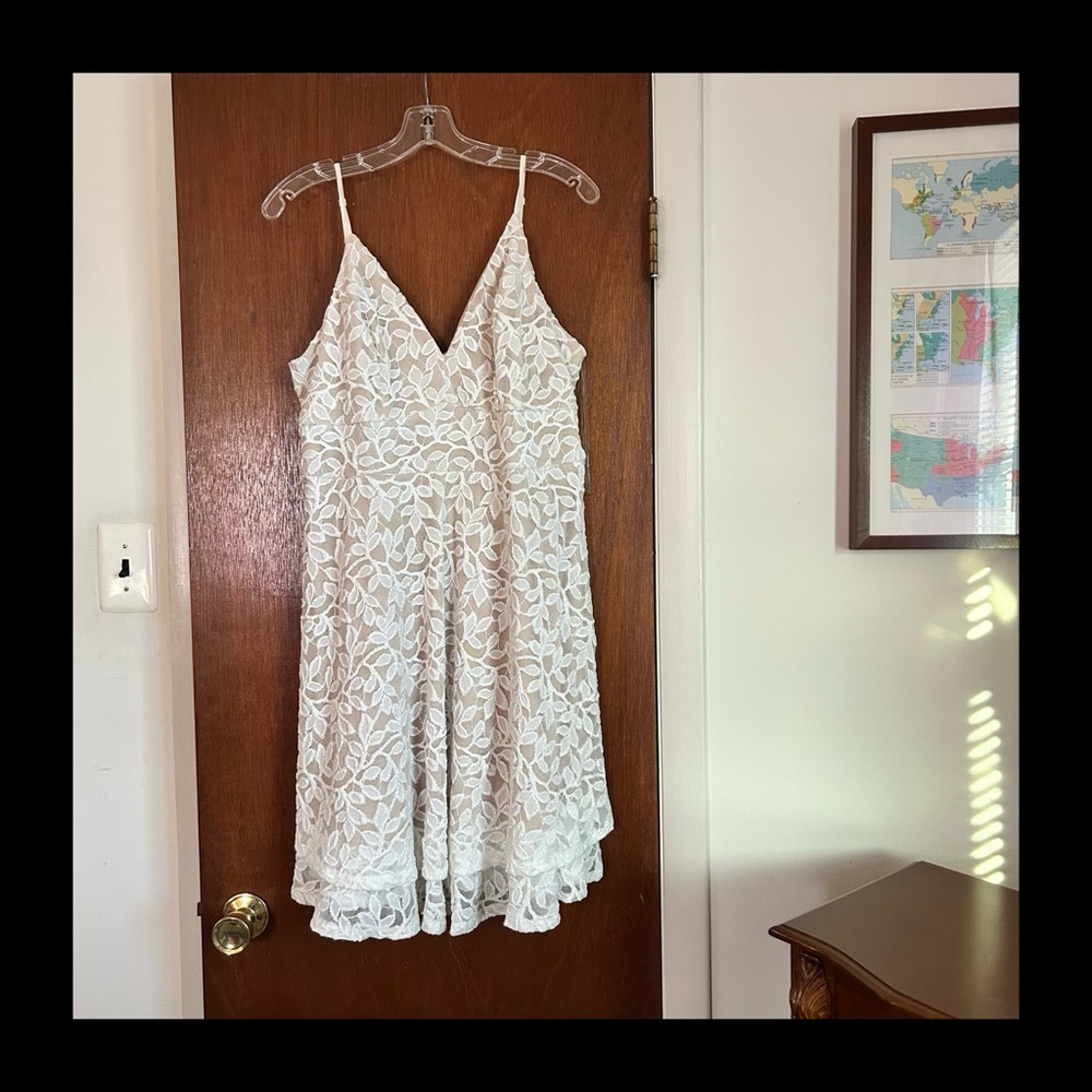 Emerald Sundae Sparkly Floral Lace Mini Dress